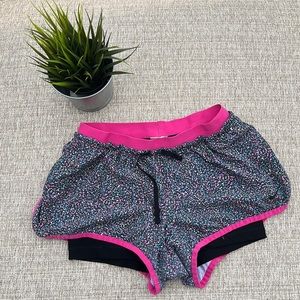 NIKE Dri-Fit Athletic Lined Running Shorts Women's Size Small Black/Pink